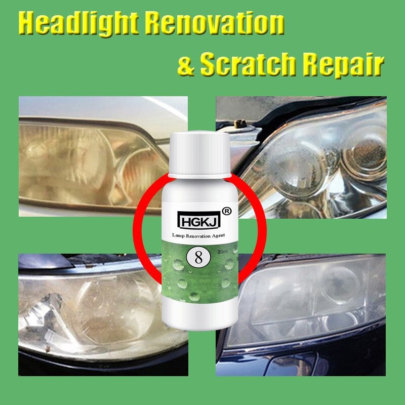 HGKJ-8 50ml Car Headlight Restoration Agent Powerful Cleaner For Clear Shine And UV Protection | Restores Cloudy Yellowed Headlights To Like-New Condition - HGKJ-5