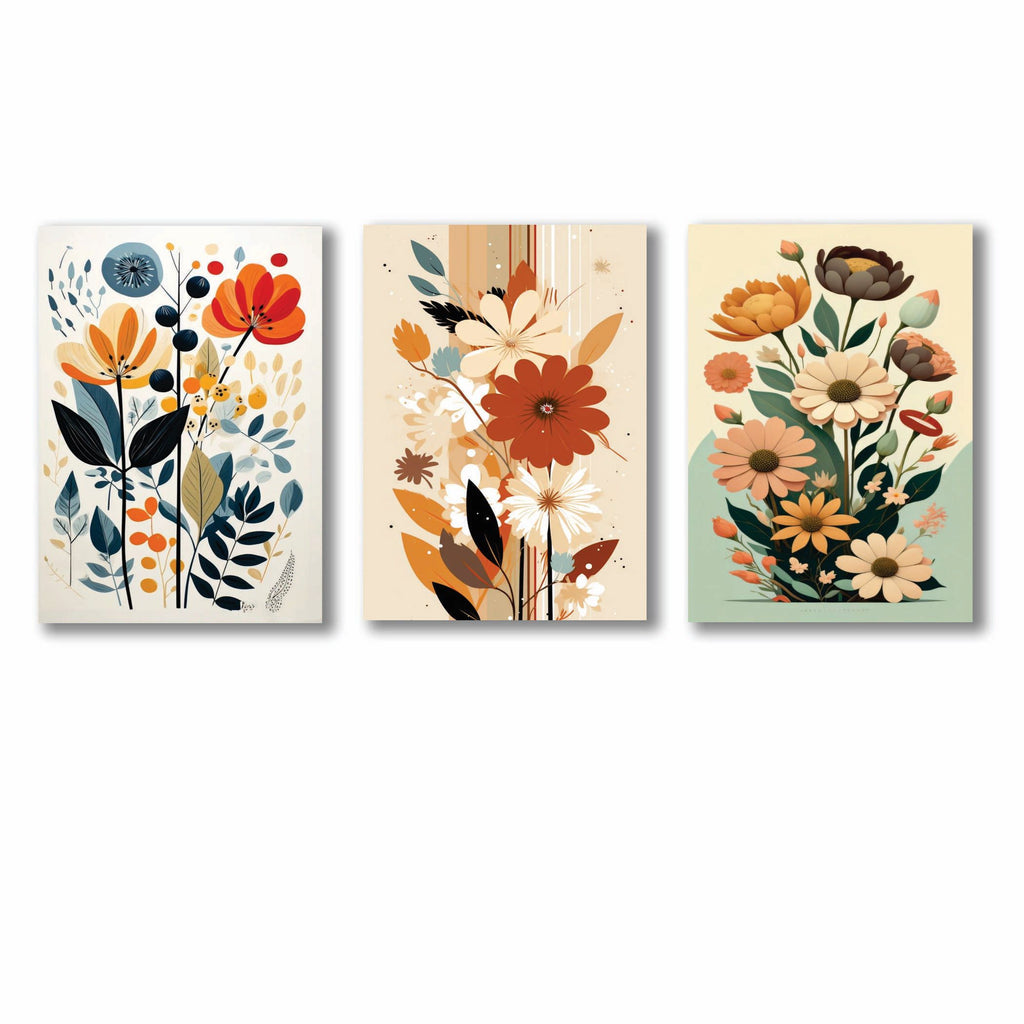 Set of 3 Premium Wall Art Photo Tiles – Modern Home Decor Sets  8x11