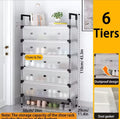 Multi Layer Dustproof Shoe Rack Organizer With Cover Foldable Plastic Shoe Storage Cabinet Durable Quality - 5 Layer