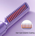2 In 1 Rechargeable Hair Styling Brush Straightener Curler Negative Ion Travel Heat Comb Random Color 2