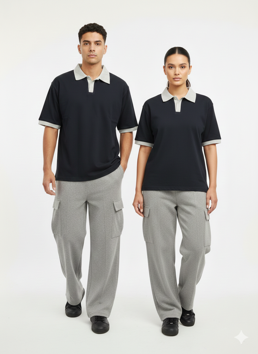 Men’s Stylish Track Suit – Premium Polo T-Shirt & Soft Cargo Trouser Set