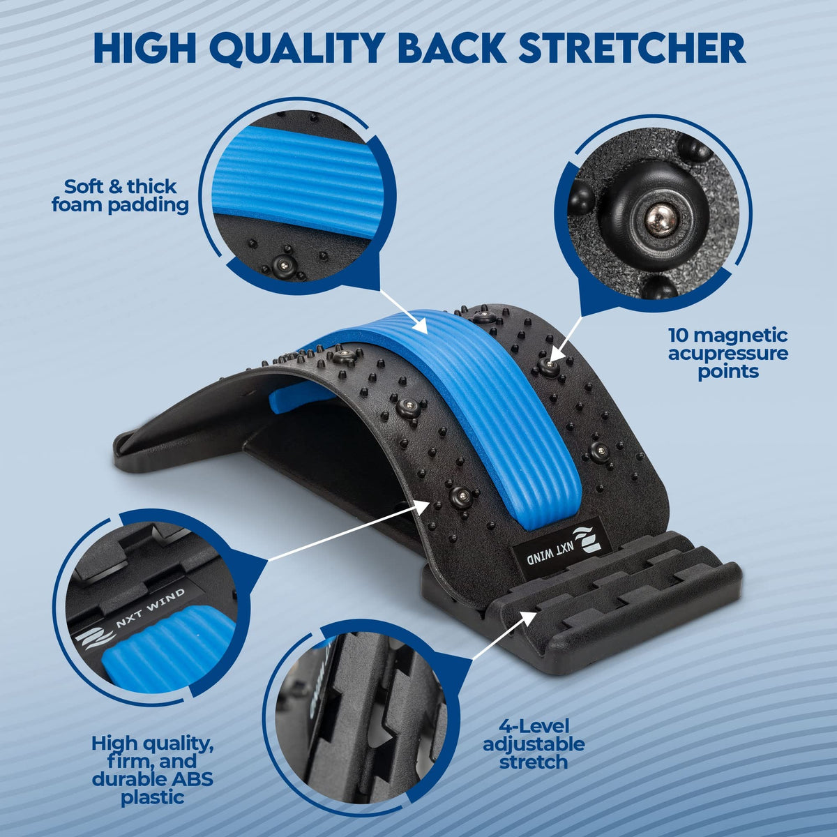 Chiropractic Magic Back Stretcher | Lumbar Massage Support | Spine Pain Relief | Posture Corrector