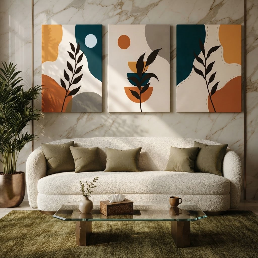 Set of 3 Premium Wall Art Photo Tiles – Modern Home Decor Sets 8x11