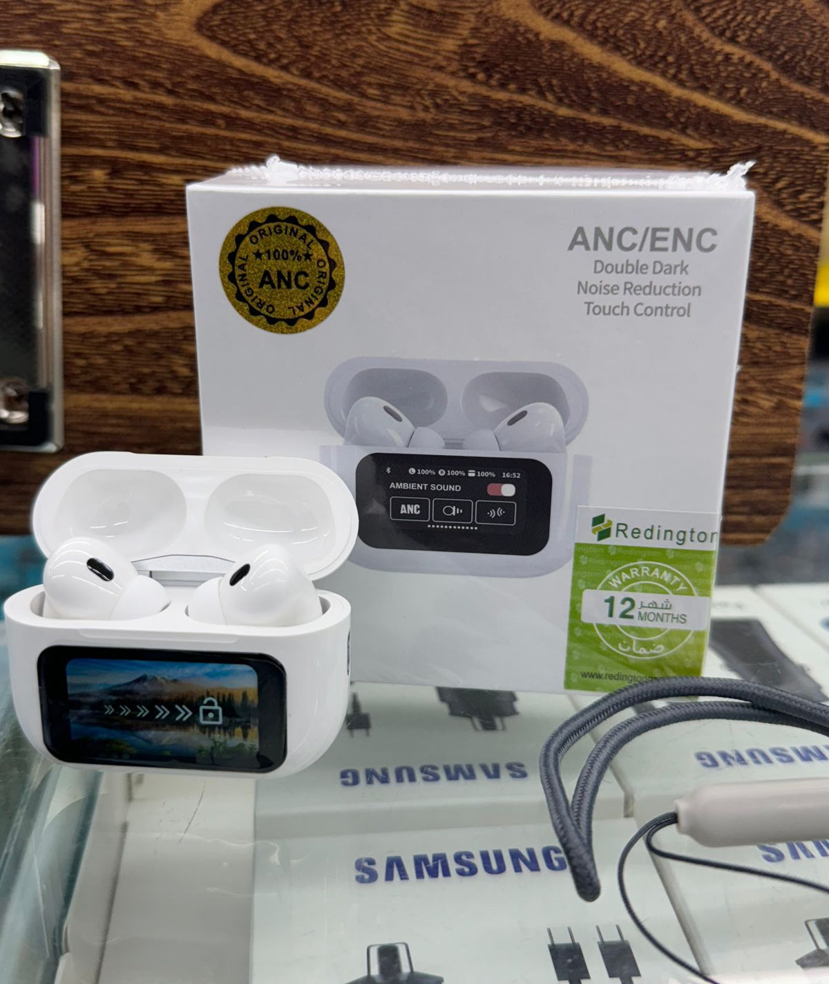 A9 Pro ANC Wireless Earbuds With Smart Touchscreen Charging Case For Noise Reduction And Ambient Sound Control