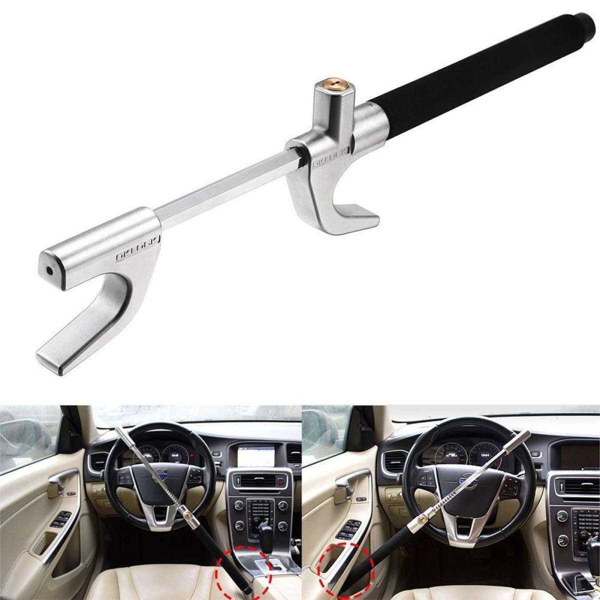 Anti Theft X1 Twin Hooks Car Truck Van Steering Wheel Lock