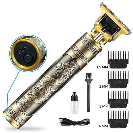 Metal Body Vintage T9 Hair Trimmer for Men – Professional USB Rechargeable Beard & Hair Cutting Machine | Precision Shaver with Powerful Motor