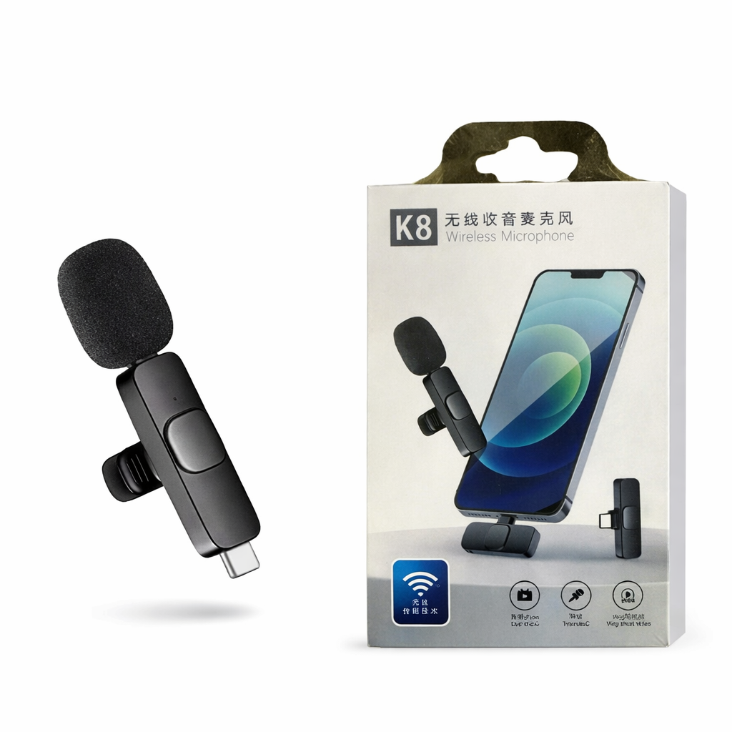 K8 Wireless Collar Microphone Type-C Supported