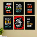 Set Of 6 Motivational Wooden Canvas Frames For Wall Decore 8x11 inches size / Sticky Phototiles Frames