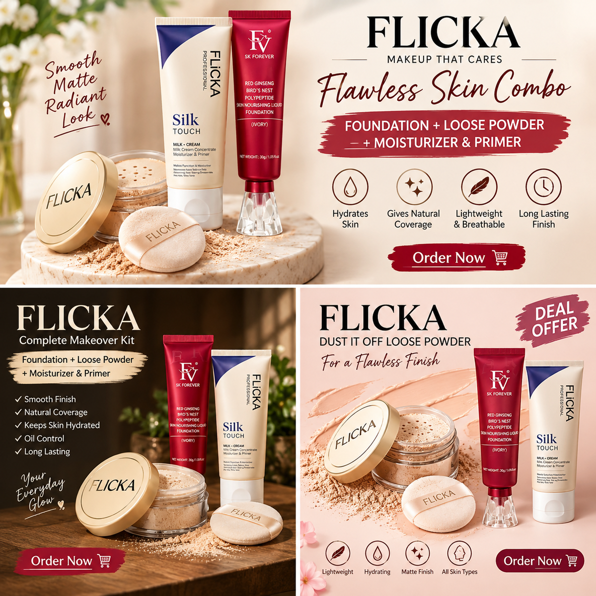 3 In 1 Most Demanding Makeup Bundle - Ivory Shade