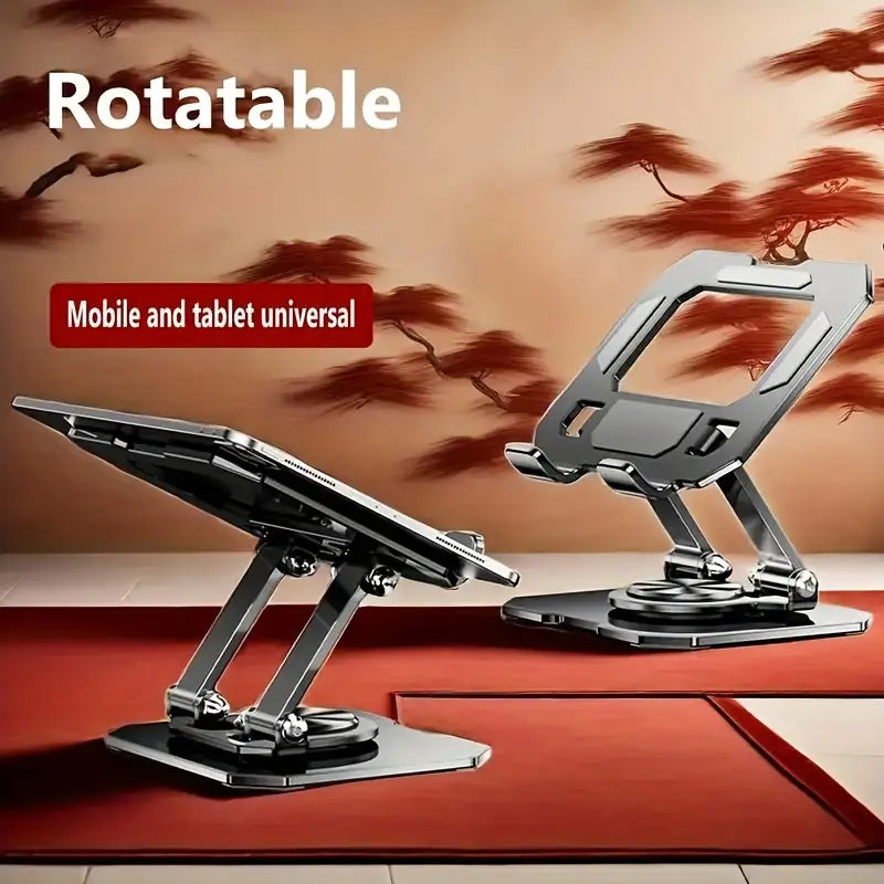 360 Rotating Metal Tablet Amp Mobile Adjustable Foldable And Portable Desk Mount With Cooling Design For Phones Tablets And Small Devices Device Cooling Stand Stainless Steel Stand Tablet Holder Stand Random Color
