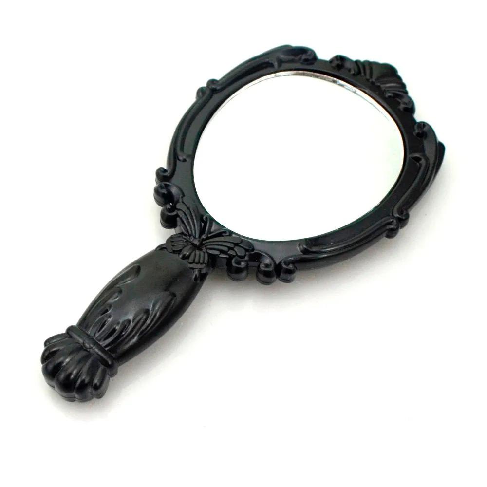 Classic Handheld Makeup Mirrors Cosmetics Sculpture Painting Decor Mirror Home Decor Wooden Style Pocket And Purse Mirror Random Color