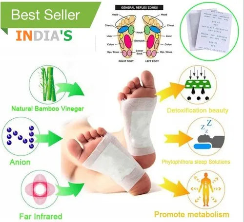 Kiyome Kinoki Detox 10 Pcs Foot Pads – Pain-Free Cleansing Patches for Night Detox, Stress Relief & Body Toxin Removal – Improves Circulation & Vital Organ Support