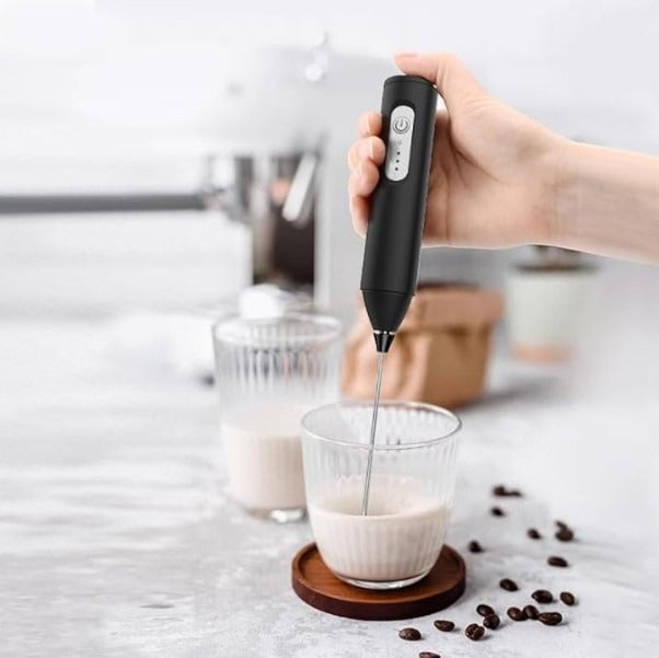Electric Coffee & Egg Beater | USB Rechargeable | 2‑in‑1 Handheld Mixer | Adjustable Speed Frother & Milk Foamer