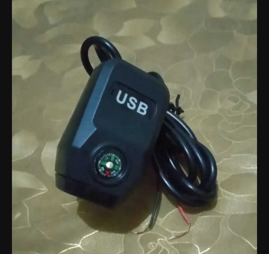 Motorcycle Usb Charger With Compass Fast Charging Waterproof 36 105V Universal For Motorcycles E Bikes