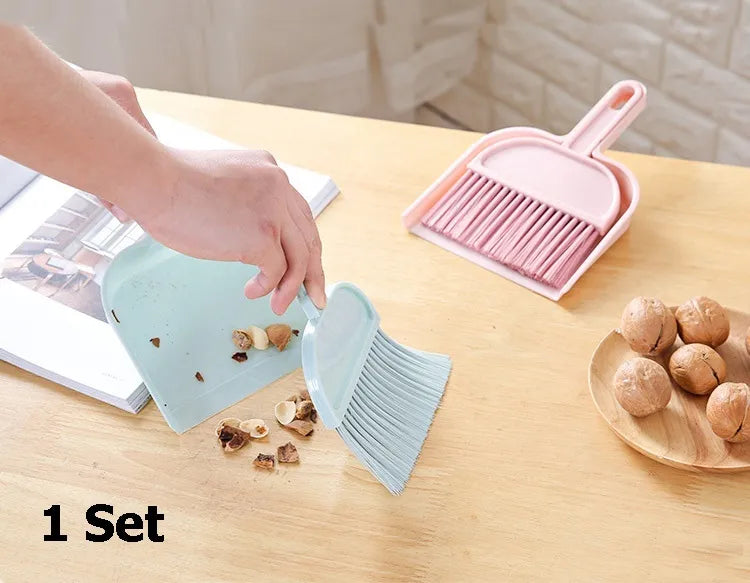 Mini Desktop Sweep Cleaning Brush Small Broom Dustpan Cute Little Broom Suit