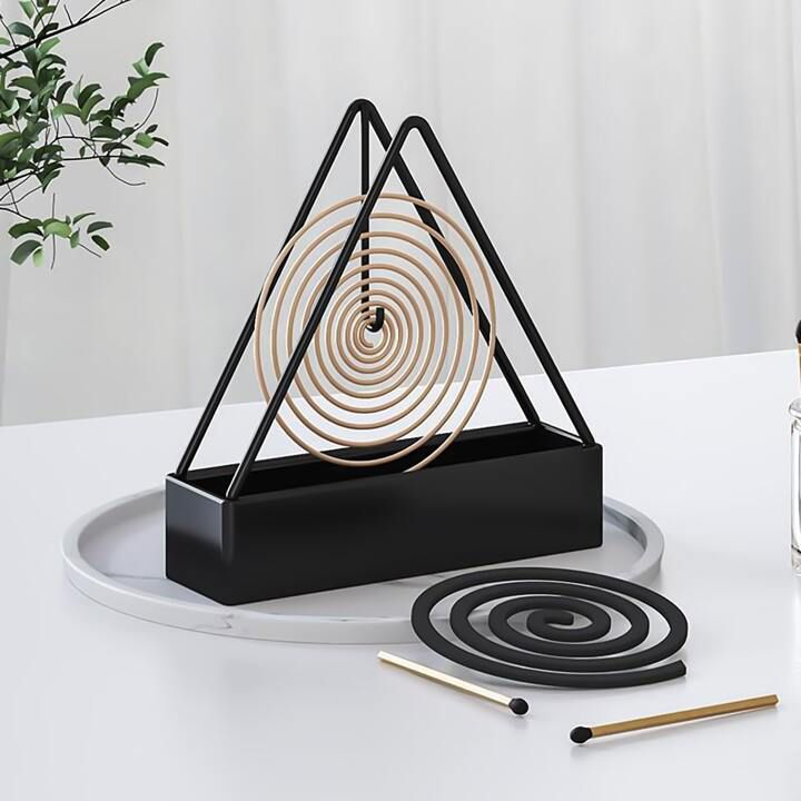 Mosquito Coil Holder, Iron Mosquito Coil Holder In Triangle Shape - Durable Stand Designed For Safe Placement Of Mosquito Coils (Random Color)