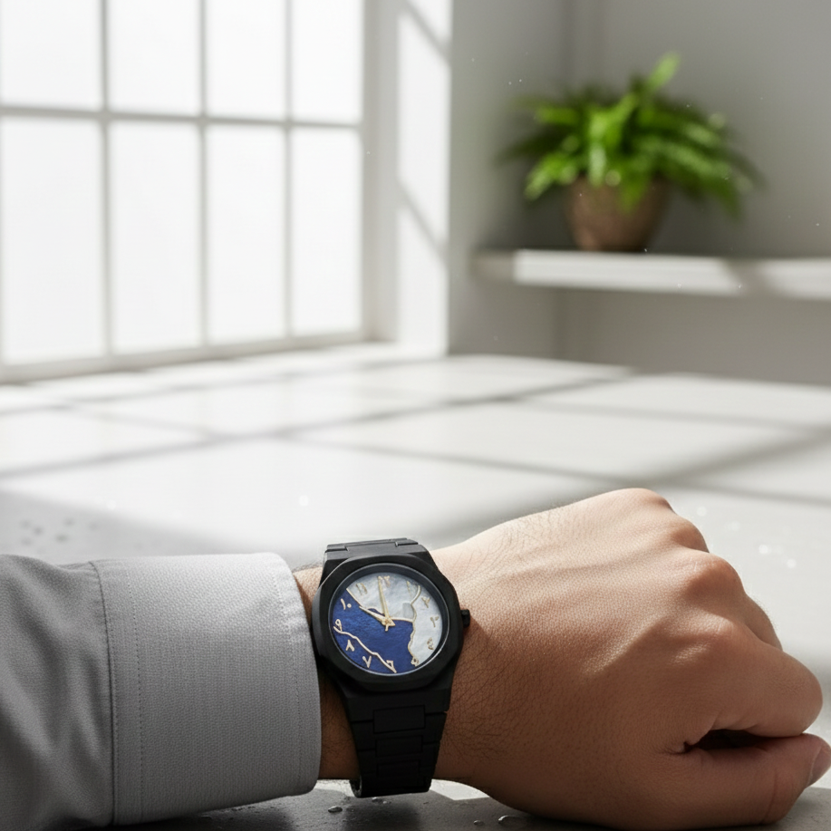 Black Aura Watch Elegant Stylish Design Strong Durable Build Comfortable Strap Clear Display Perfect Accessory For Daily Wear And Special Occasions