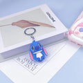 New Style Stitch Car Keychain Couple Cartoon Anime Animal 3D Soft Silicone Pvc Key Ring Lovers Gift Rubber Key Holder 2 Pcs Set