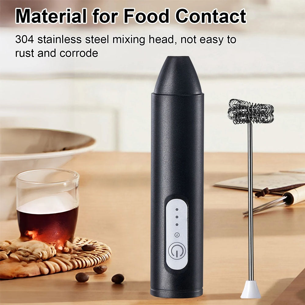 Rechargeable Coffee Beater – USB Milk Frother for Coffee, Cappuccino, Latte, Matcha & Hot Chocolate | Powerful High-Speed Stainless Steel Whisk Mixer
