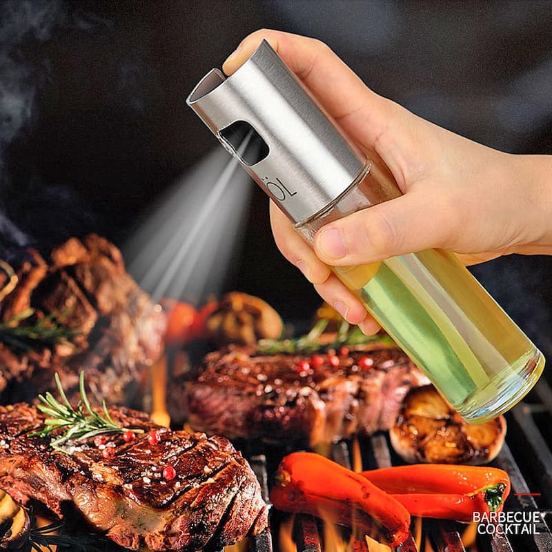 Oil Spray Bottle / 100ml Glass Oil Sprayer For Kitchen Use / Cooking, BBQ, Baking, Frying, Salad Dressing Oil Spray Bottle  (Random color)