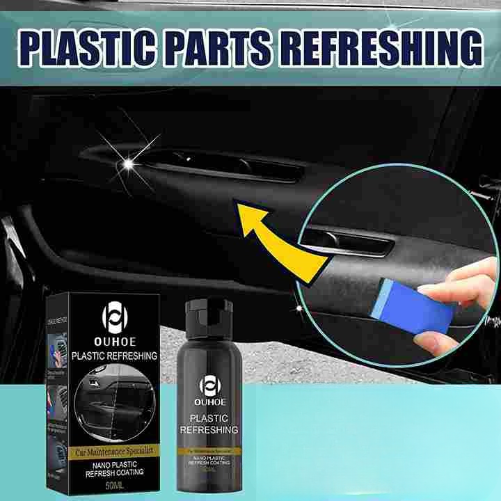 Ouhue Plastic Refreshing Nano Coating – Advanced Car Interior And Exterior Plastic Restorer For A Like-New Shine And Long-Lasting Protection