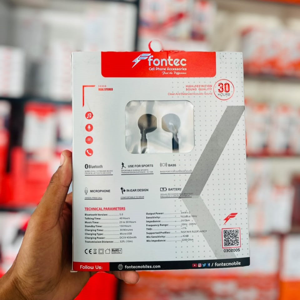 Fontec Prime Neck Band - Wireless Bluetooth Earphones Designed For Comfortable Daily Audio Listening And Reliable Performance