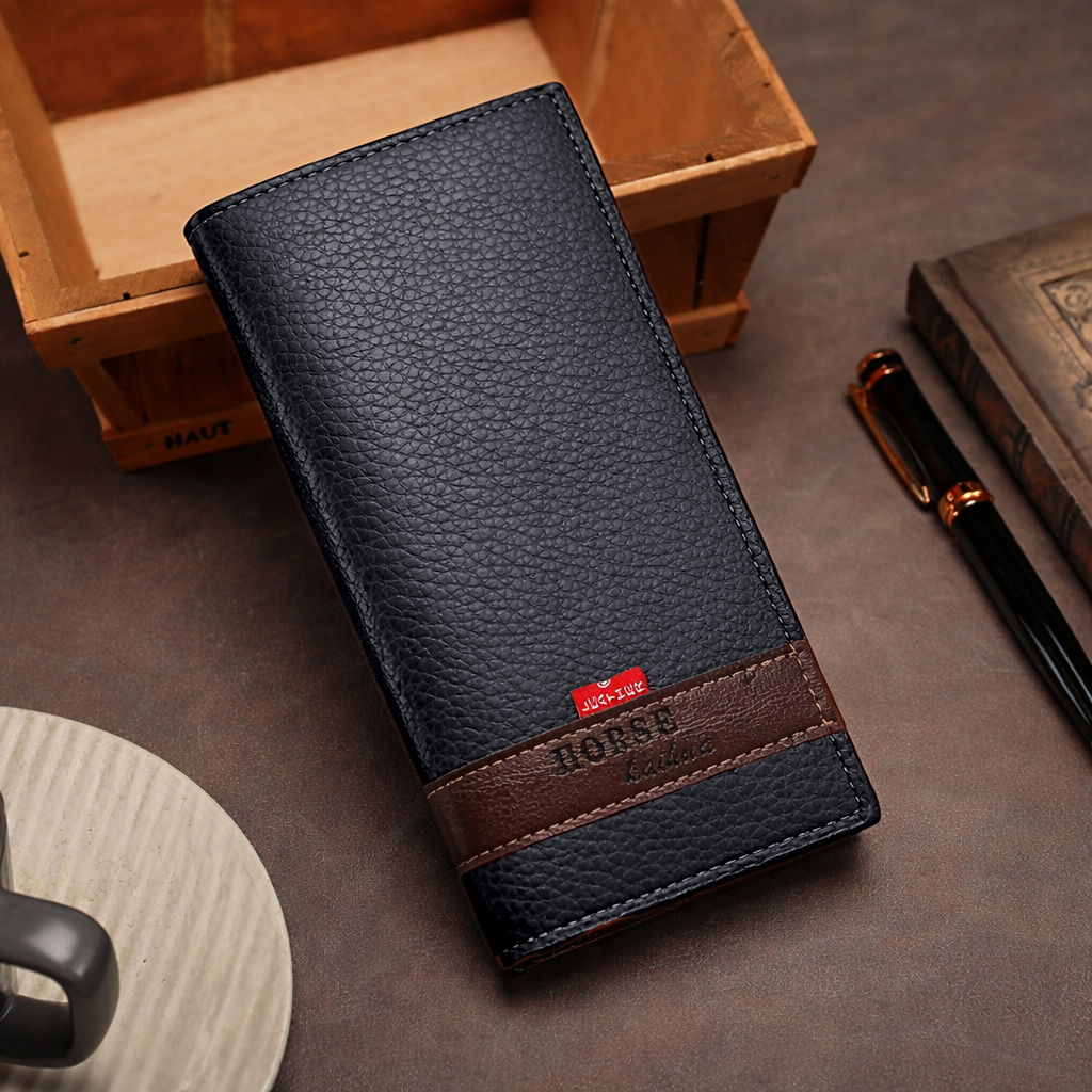 New Design Long Wallet for Men & Women | 12 Card Slots - Black