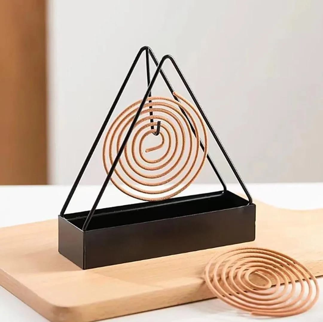 1 Pcs Simple Triangle-shaped Iron Mosquito Coil Holder Creative Hanging Or Standing Incense Burner