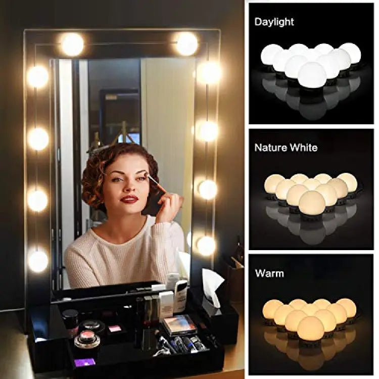 Vanity Mirror Fill Light Adjustable Luminance 3 Colors Led Usb Wall Bulbs String For All Pretty 3 Colors Dimmable Vanity Light 3719756