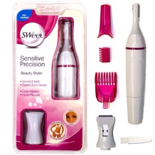 Veet Sensitive Precision Electric Beauty Styler & Trimmer – Waterproof Grooming Kit for Face, Eyebrows, Underarms, and Bikini Line with Interchangeable Heads and Styling Combs