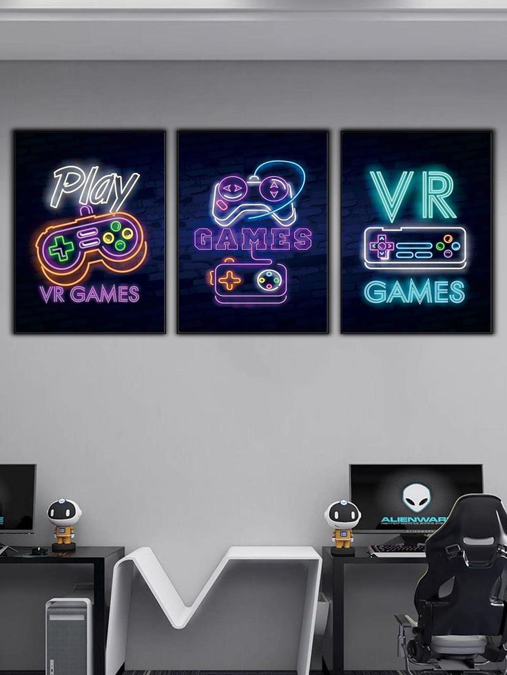 3pcs Gaming Stickytiles Frames Providing Creative Style Bold Look Modern Appearance And Everyday Home Decoration - 8*11