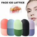 Ice Roller Facial Massager Silicone Cleansing Ice Lattice Ice Cube Roller With Scrub Random Color