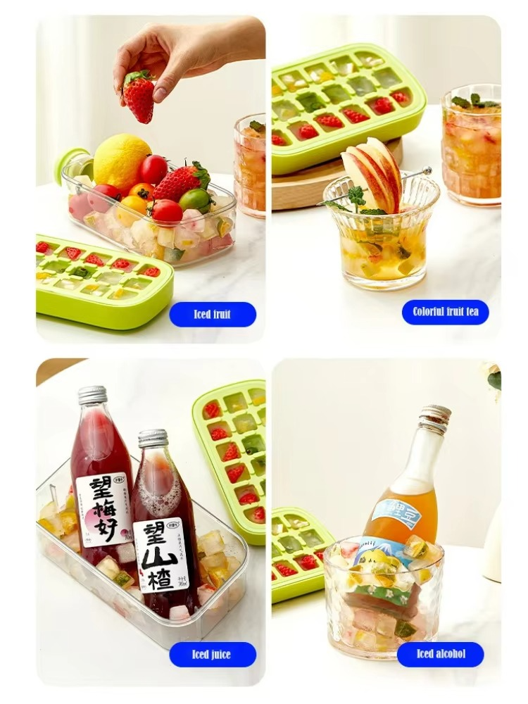 My Crush Cup Ice Cube Tray Water Bottle Ice Cube Tray Cool Summer Ice Cube Cup Upgraded Ice Cube Bottle Reusable Press To Cold Ice Cube Hydration 500Ml Random Color Fiber Glass