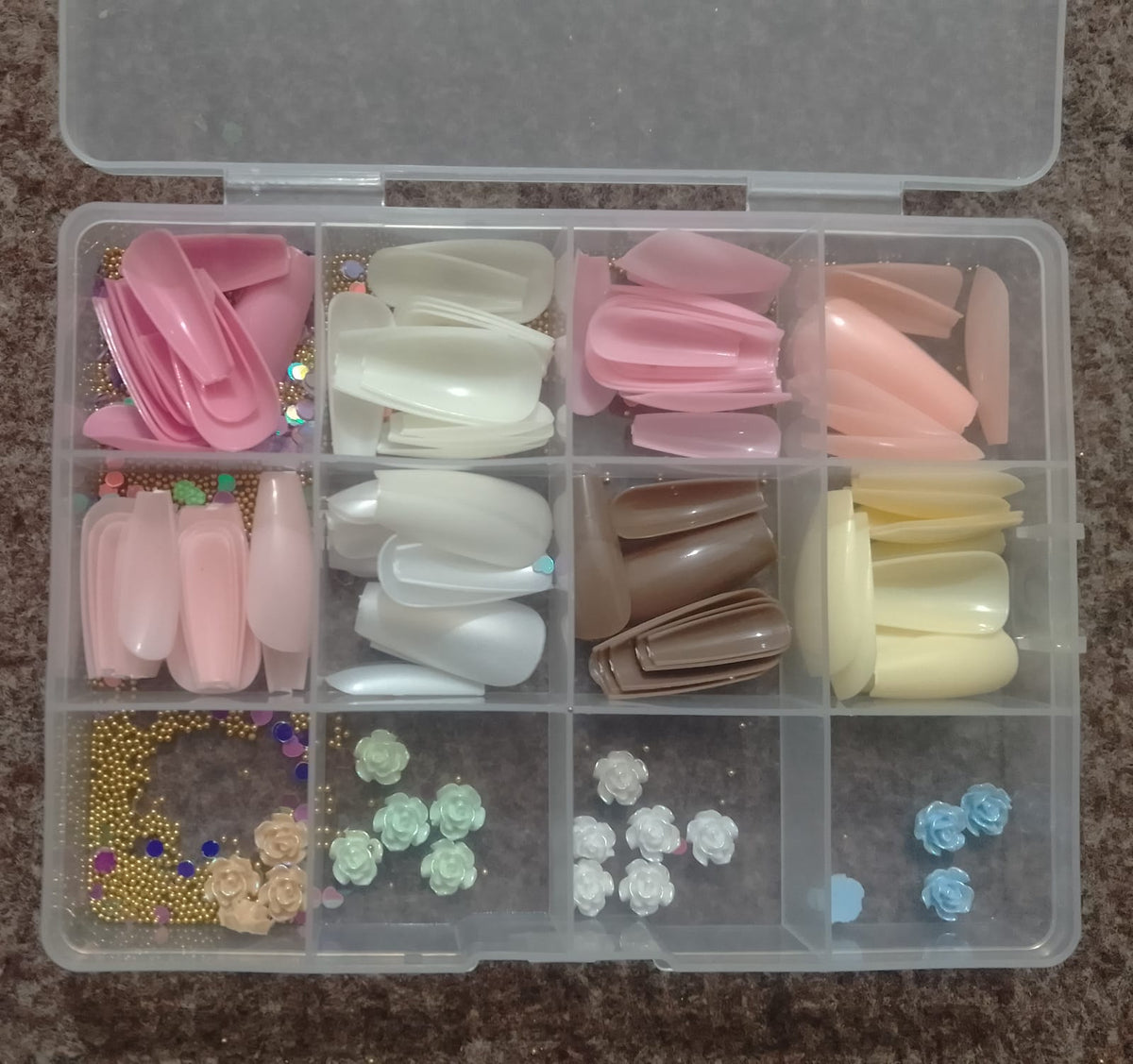 96 Pcs Artificial Nails With Beads – Multicolor Nail Art Decoration Set Made From Premium ABS Plastic, Perfect For Stylish DIY Manicure Designs