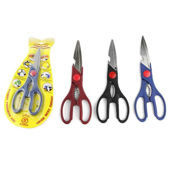 Multifunctional Kitchen Scissors – Durable Stainless Steel,  for Cutting, Chopping & Everyday Use.(Random Colour)