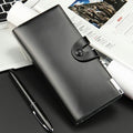Premium Men's Long Wallet with Mobile Pocket | 10 Card Slots | Cash Pocket | Button Closure | - Black