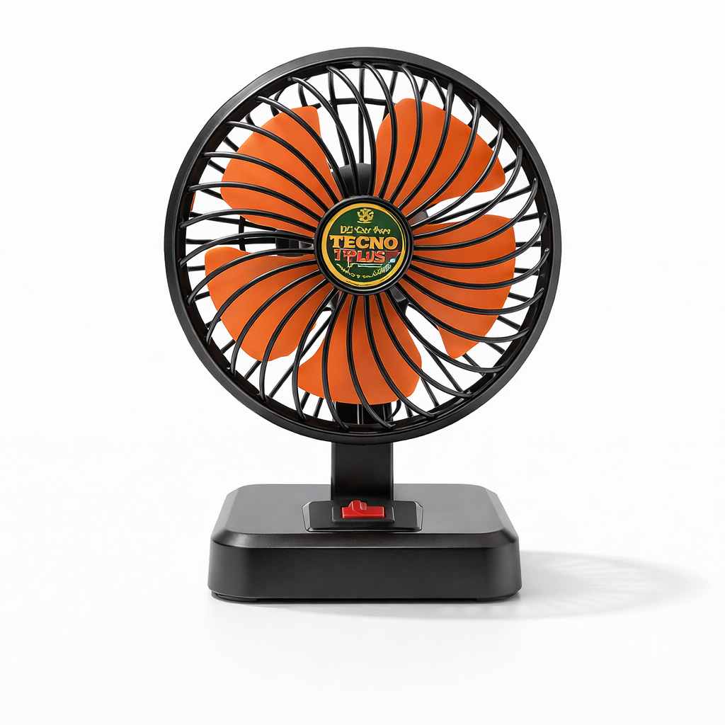 TECNO Plus GA-88 Portable AC/DC Table Fan – 12V Car & 220V Home Fan | Adjustable Mini Desk Fan for Office, Travel & Load Shedding | 8x6 Inches