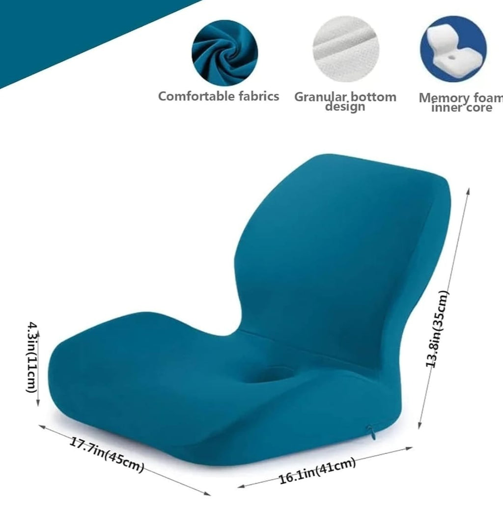 Ergonomic Lumbar Support Cushion – Soft PU Memory Foam Backrest Pillow for Office Chair, Car & Home Use