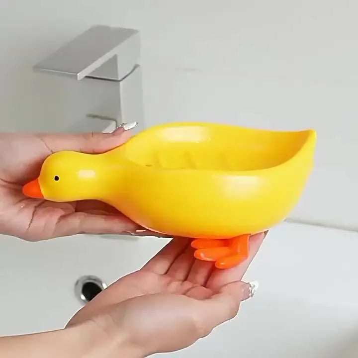 Cute Self-Draining Duck-Shaped Soap Holder Dish