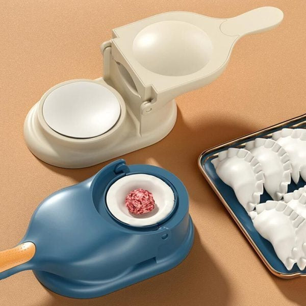 2-in-1 Manual Dumpling Maker & Dough Press Machine | Portable Samosa & Gujiya Mould Tool | Easy Kitchen DIY Pastry Accessory