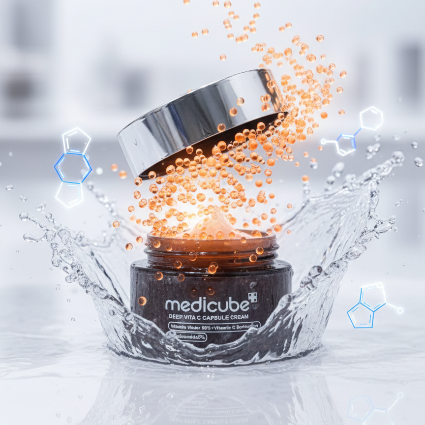 Medicube Deep Vita C Capsule Cream 55g – Brightening Vitamin C Face Cream with 5% Niacinamide
