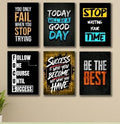 Set Of 6 Motivational Quotes Wooden Tiles For Wall Decoration Sticky Photo Tiles With Double Tape Durable Quality Elegant Design