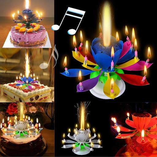 Musical Birthday Flower Candle Random Colors