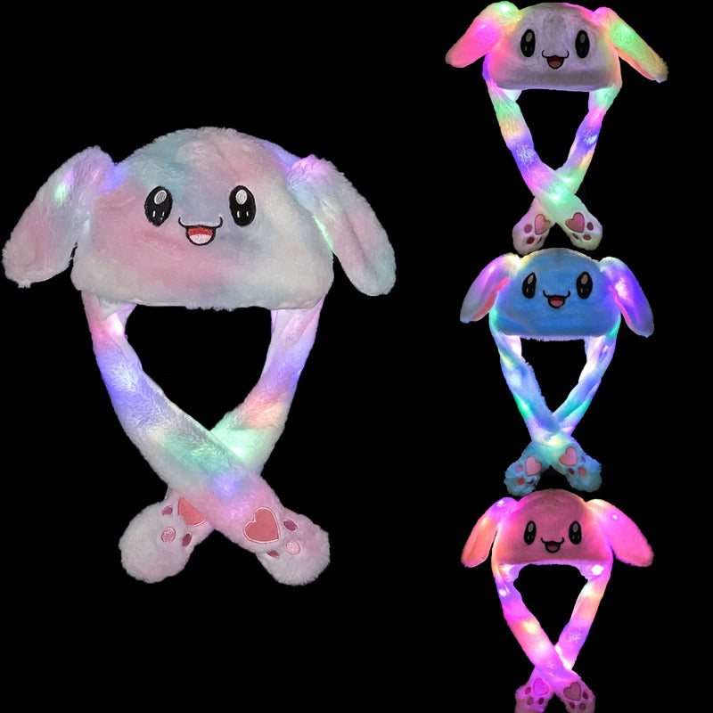 Bunny Caps: Winter Plush Ear Muffs & Ear Warmers with LED Lights (Random Colour)