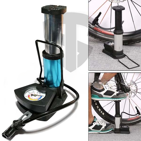 Foot And Hand Air Pump With Air Pressure Gauge – Fast Portable Car Bike And Cycle Inflator For Tires Balls And Inflatables
