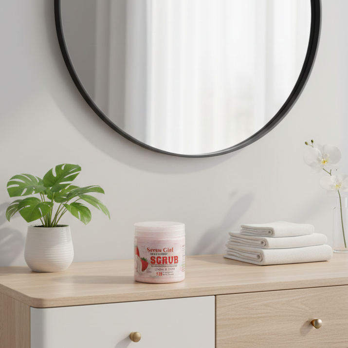 Seven Girl Whitening Scrub Strawberry Moisturise Care – Big Size