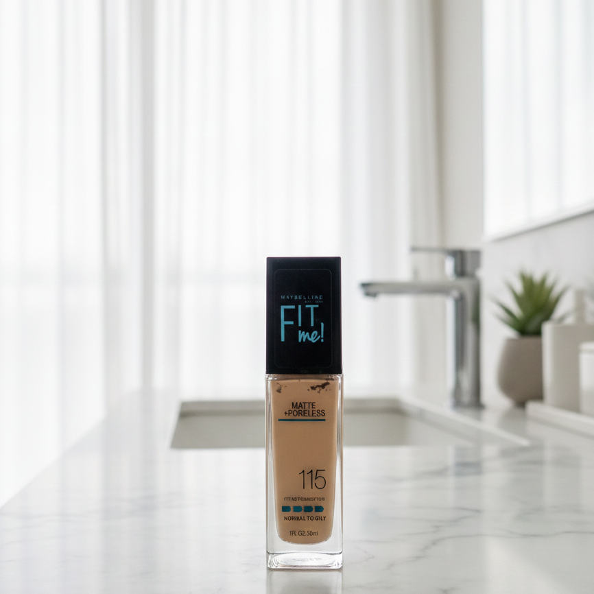 Fit Me Matte And Poreless Liquid Foundation 115 Ivory For Daily Makeup And Natural Look - 30ML