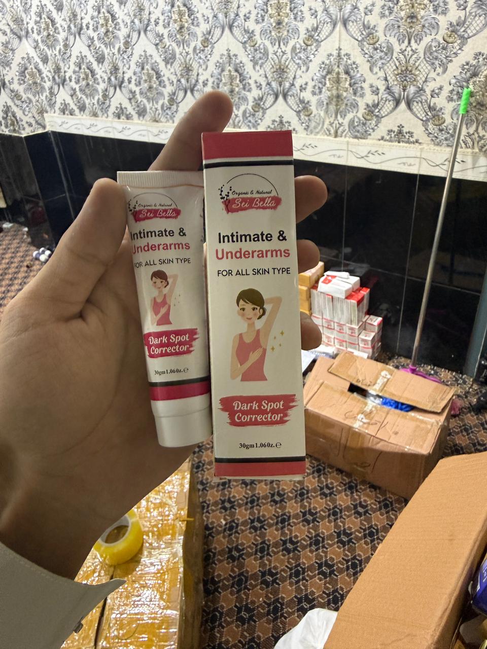 Sei Bella Intimate & Underarms Dark Spot Corrector Cream – Organic & Natural Skin Lightening Cream for All Skin Types - 30g