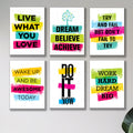 Set Of 6 Motivational Sticky Canvas Frames For Wall Decore Sticky Phototiles 2685580