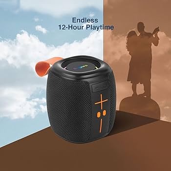 KBroad Waterproof Portable Bluetooth Speaker with RGB LED Lights – IPX6 Bass Boost Speaker for Outdoor, Party & Beach Use